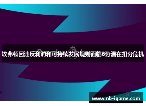 埃弗顿因违反利润和可持续发展规则面临6分潜在扣分危机 埃弗顿因违反利润和可持续发展规则面临6分潜在扣分危机